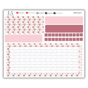 Mushroom - Erin Condren Life Planner Dash Board Kit August