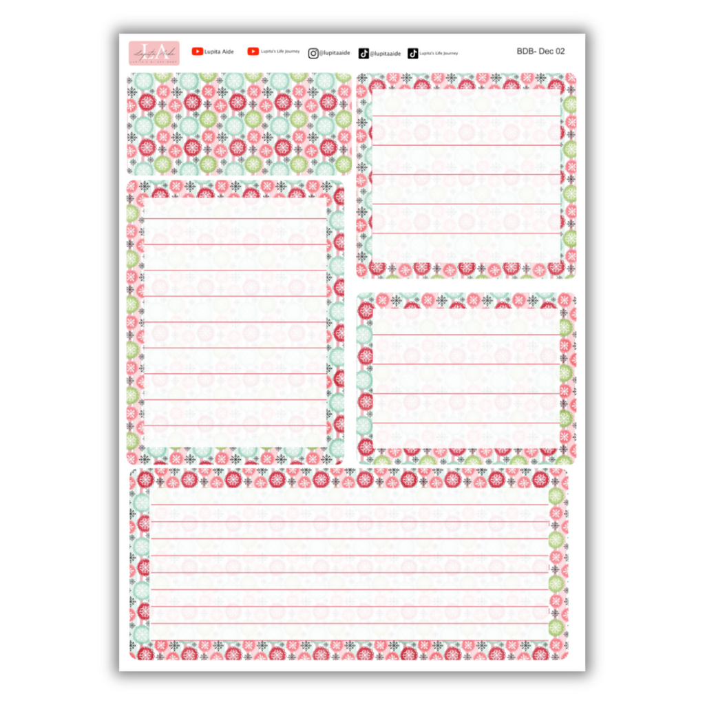 Snowflakes - Erin Condren Dash Board Kit December 2024