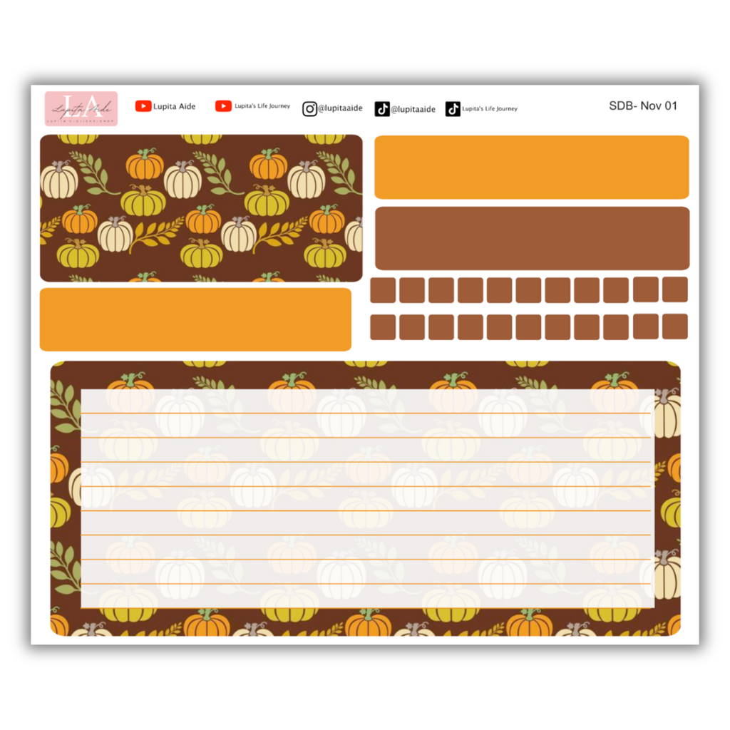 Fall-In Pumpkins - Erin Condren Dash Board Kit November 2024