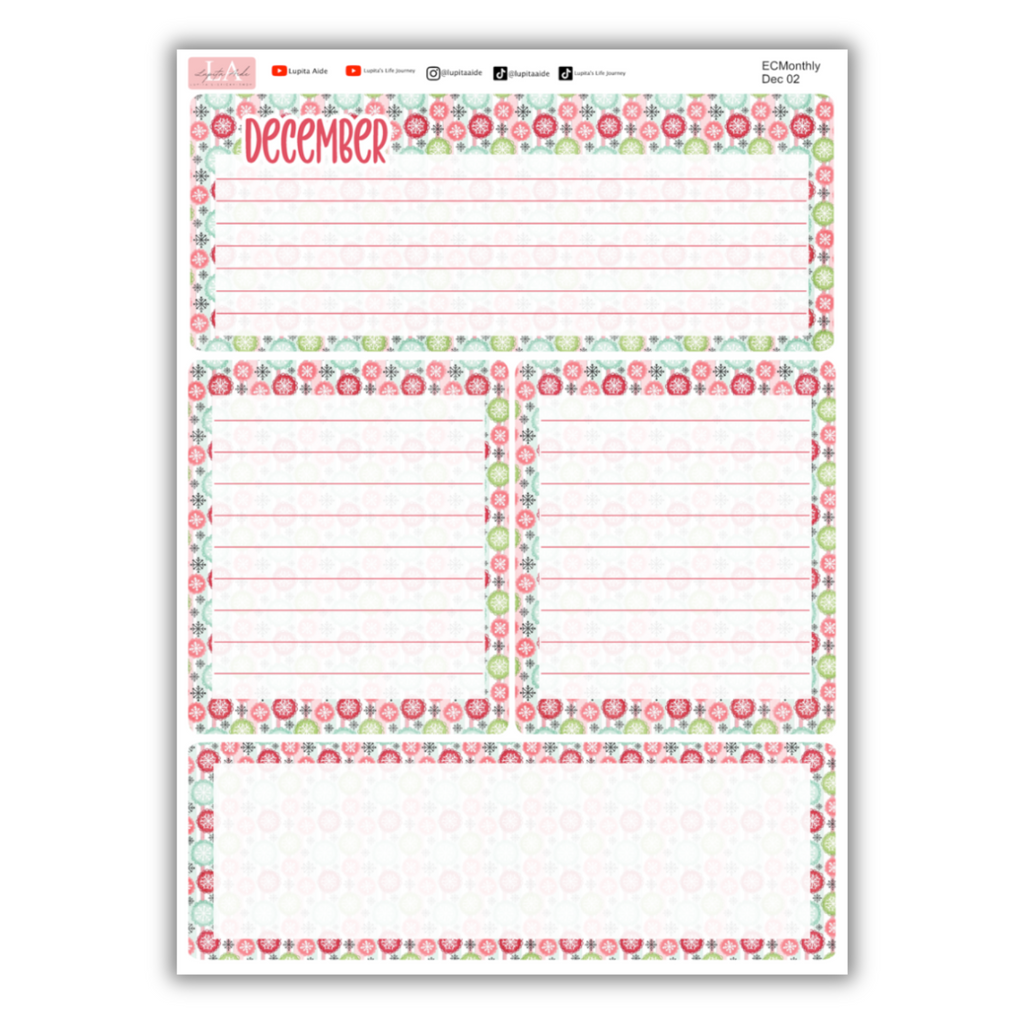 Snowflake - Erin Condren Monthly Planner December