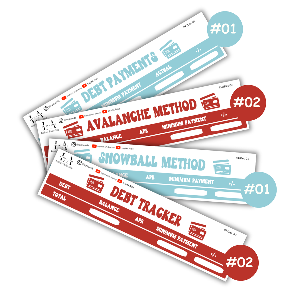 Debt Tracker, Snowball Method, Avalanche Method, & Debt Payments (December)