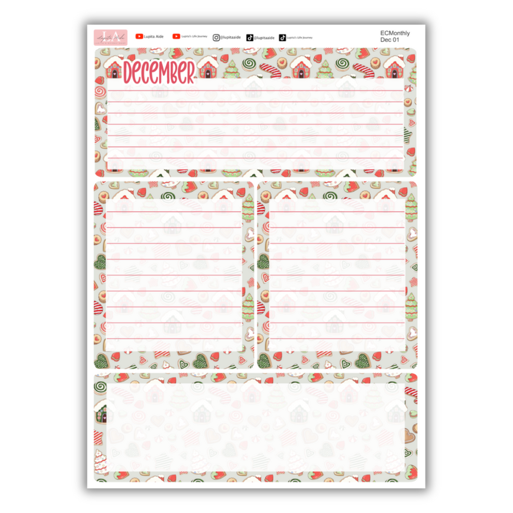 Gingerbread Land - Erin Condren Monthly Planner December