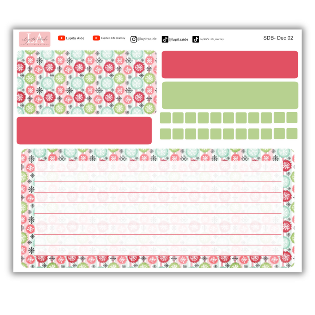 Snowflakes - Erin Condren Dash Board Kit December 2024