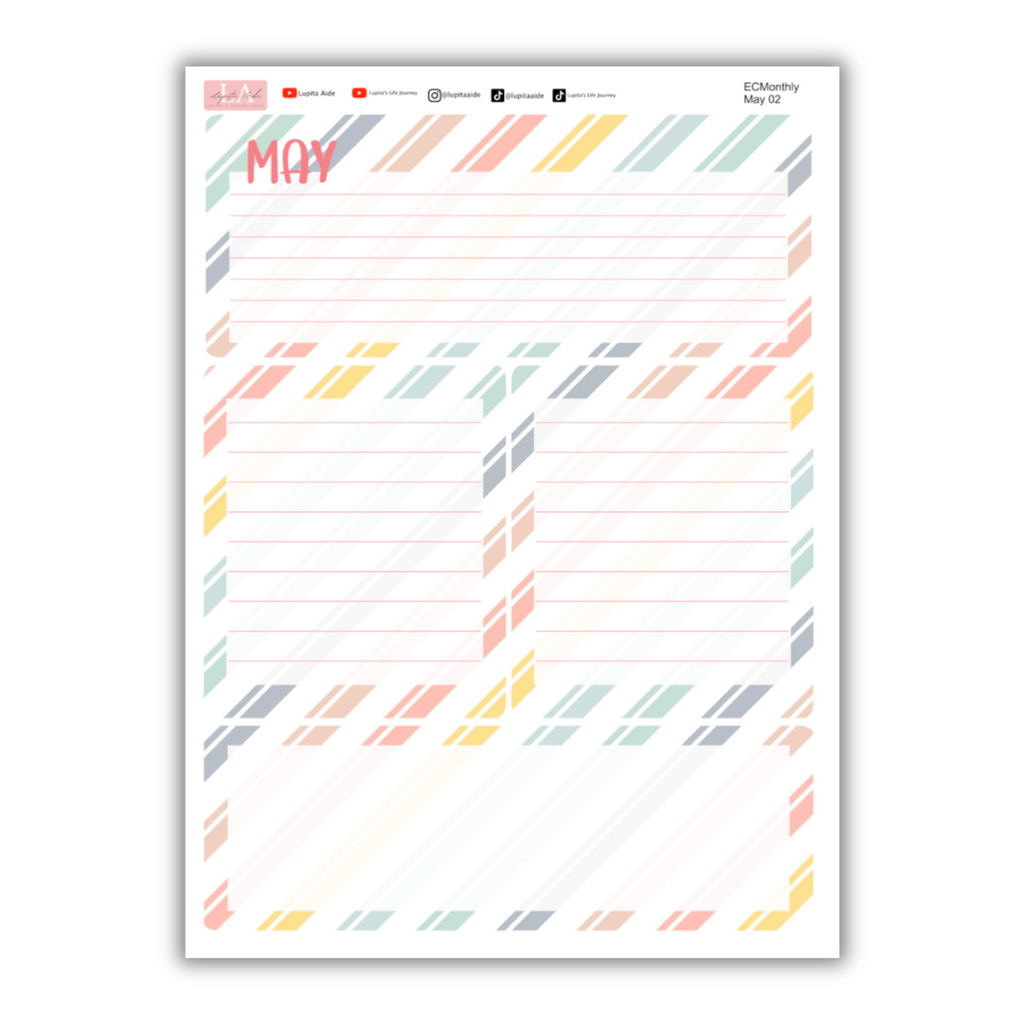 Bright Stripes - Erin Condren Monthly Planner May