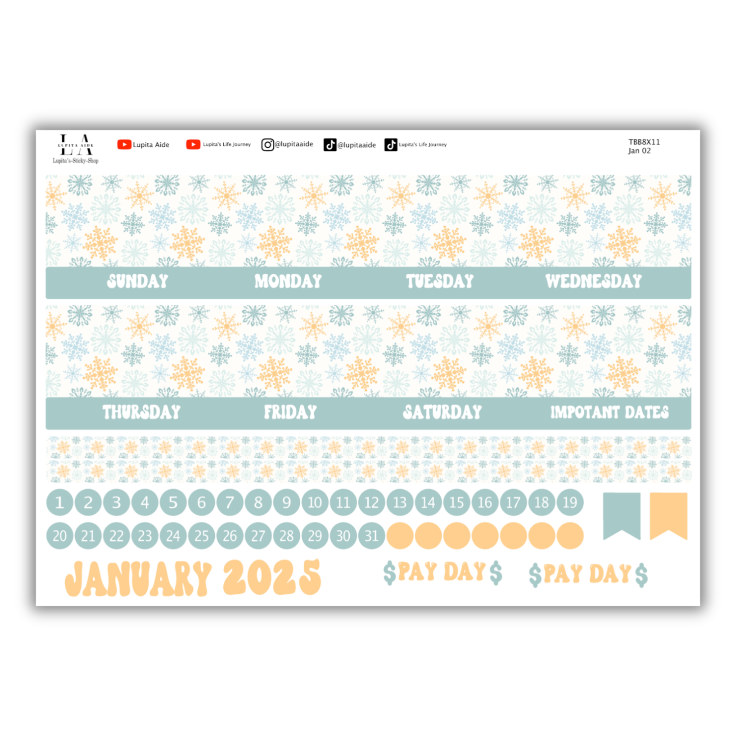 Snowflake Season - The Budget Mom BBP Book Planner January 2025