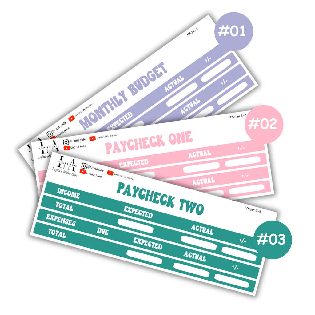 Paycheck To Paycheck & Monthly Budget (NO Washi/ January)