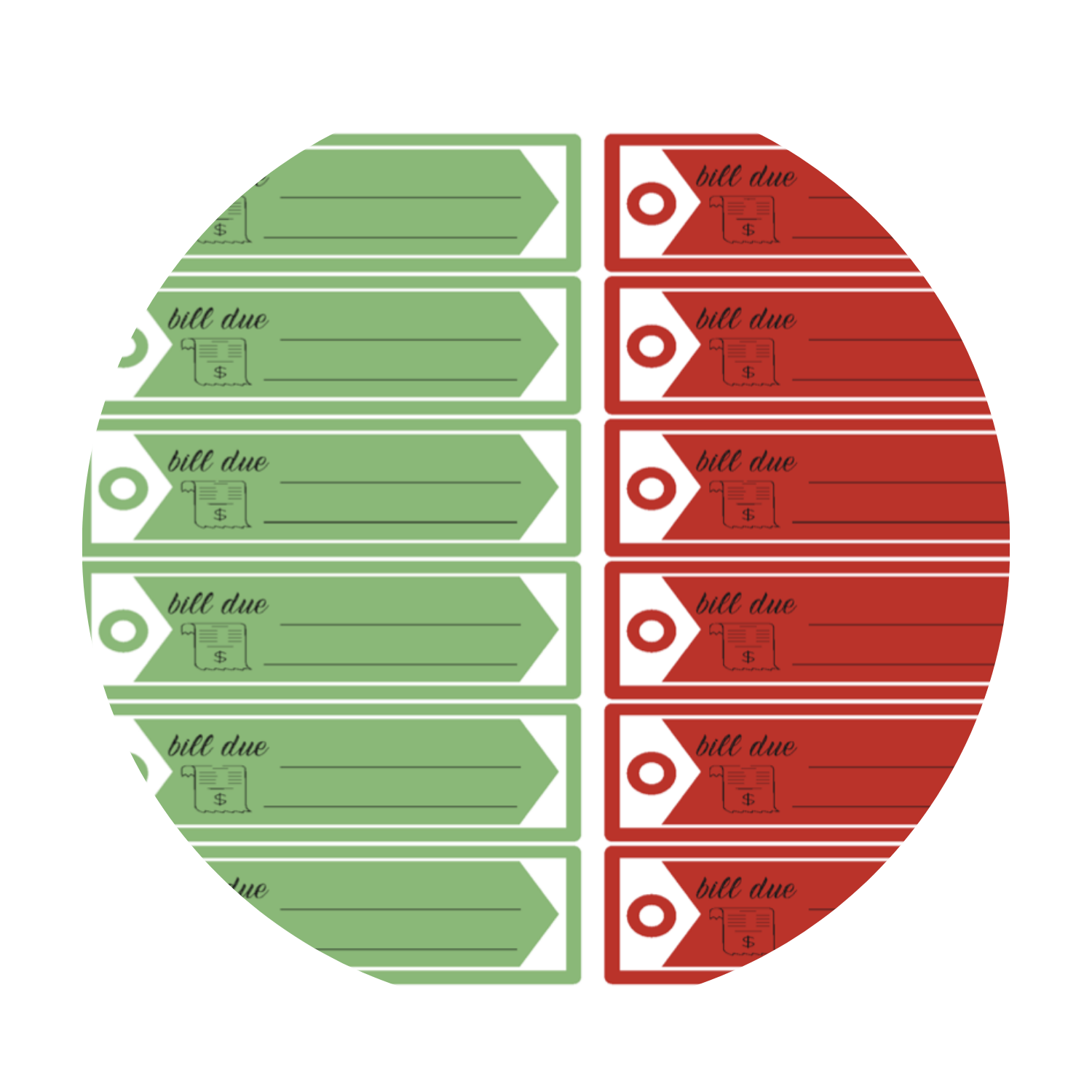 December Bill Due Stickers