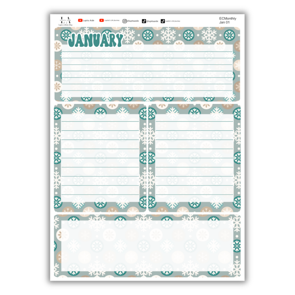 Winter Season - Erin Condren Monthly Planner January