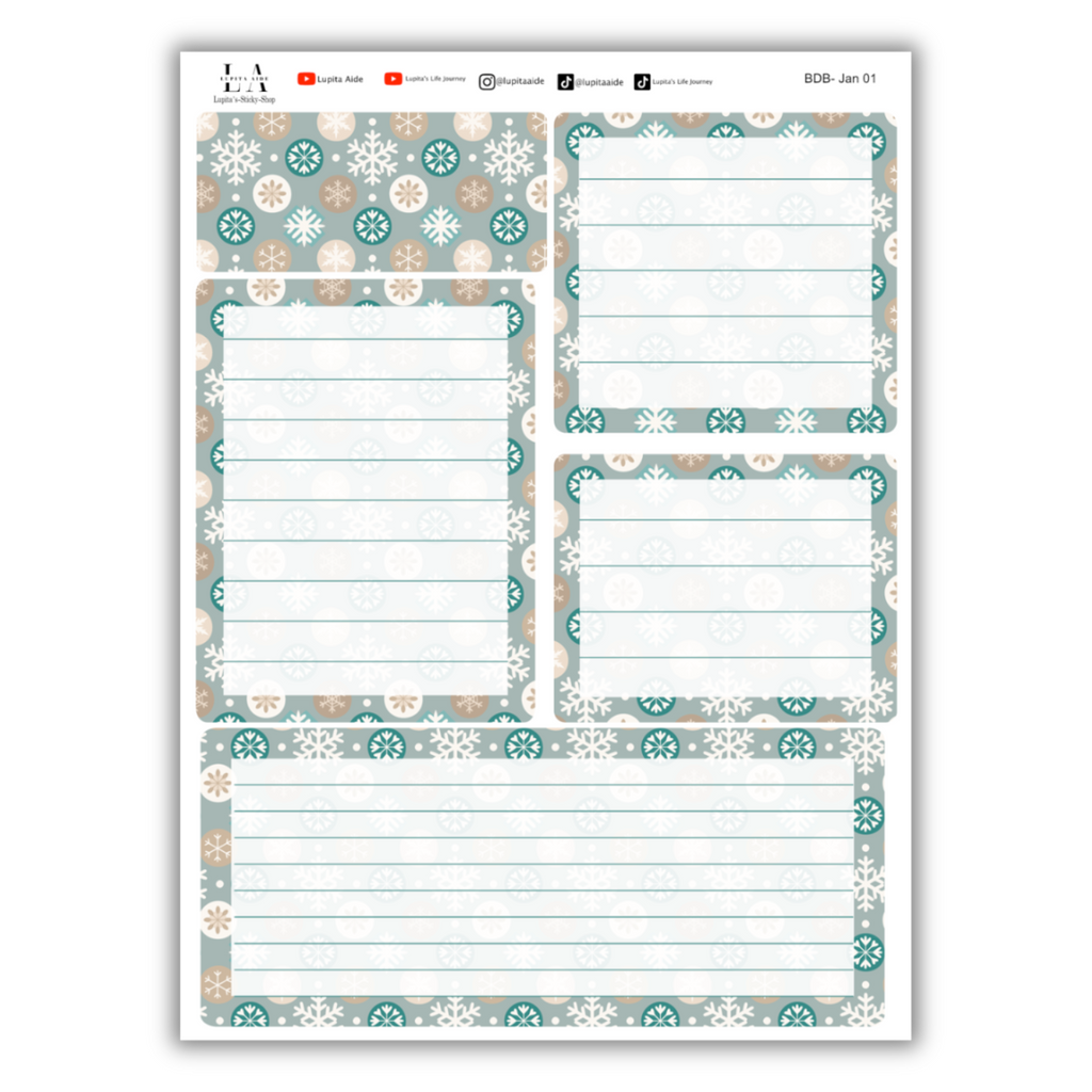 Winter Season - Erin Condren Life Planner Dash Board Kit January 2025