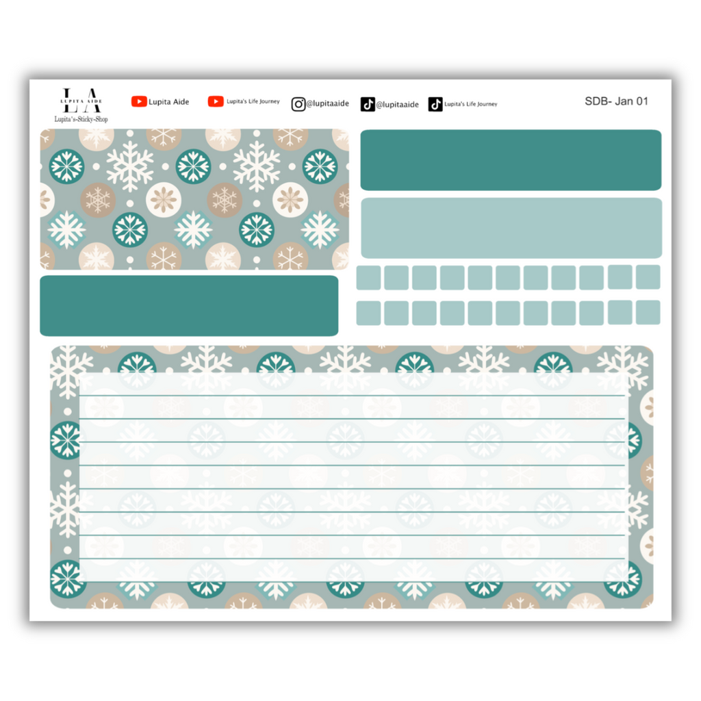 Winter season - Erin Condren Life Planner Dash Board Kit January 2025