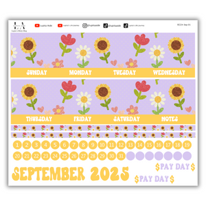 Sunflower - Calendar Kit Erin Condren Planner / September 2025