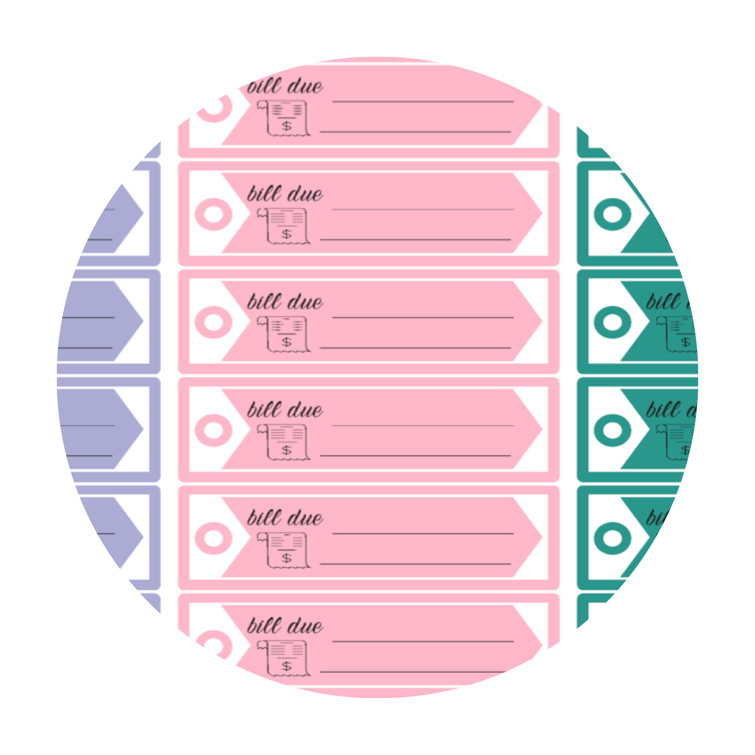 January Bill Due Stickers