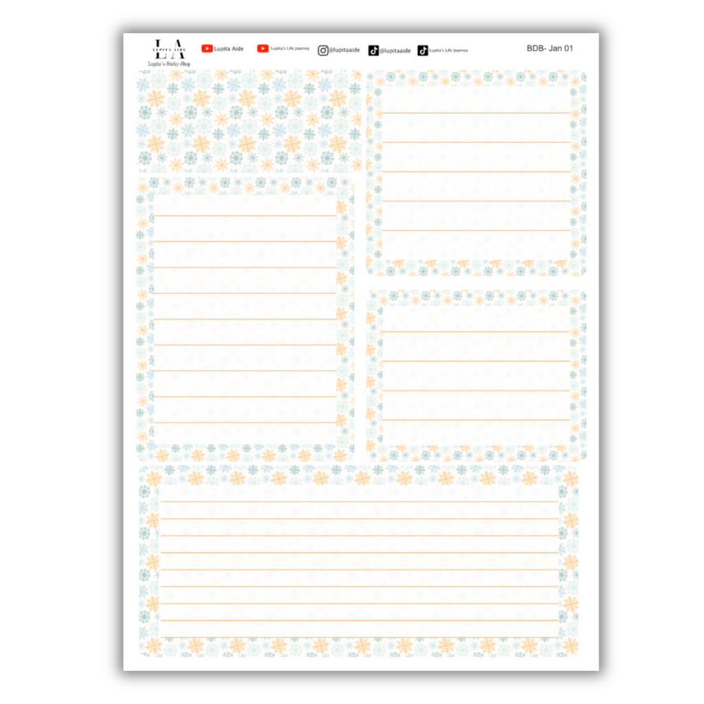 Snowflake Season - Erin Condren Life Planner Dash Board Kit January 2025