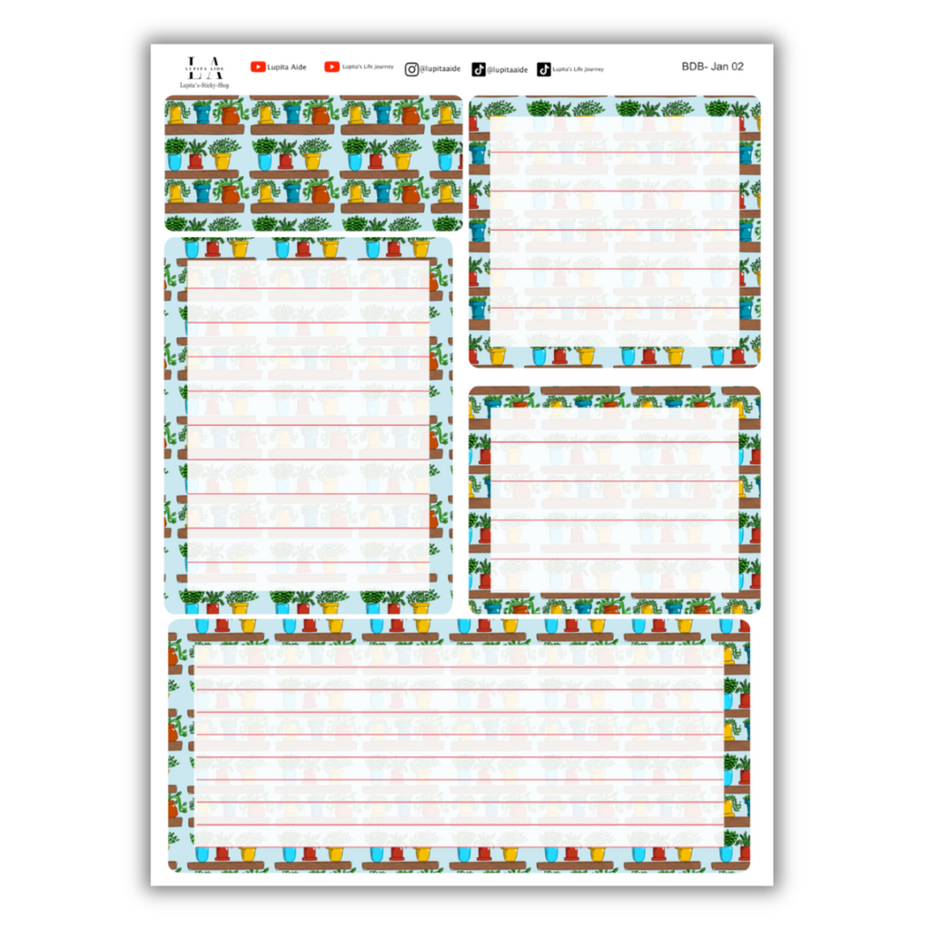 Plantitas - Erin Condren Life Planner Dash Board Kit January 2025