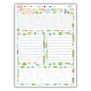 Succulent Garden - Erin Condren Monthly Planner August