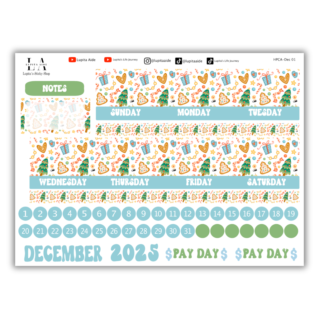 Christmas Spirit - Happy Planner Calendar Kit December