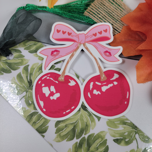 Bow & Cherry Sticker