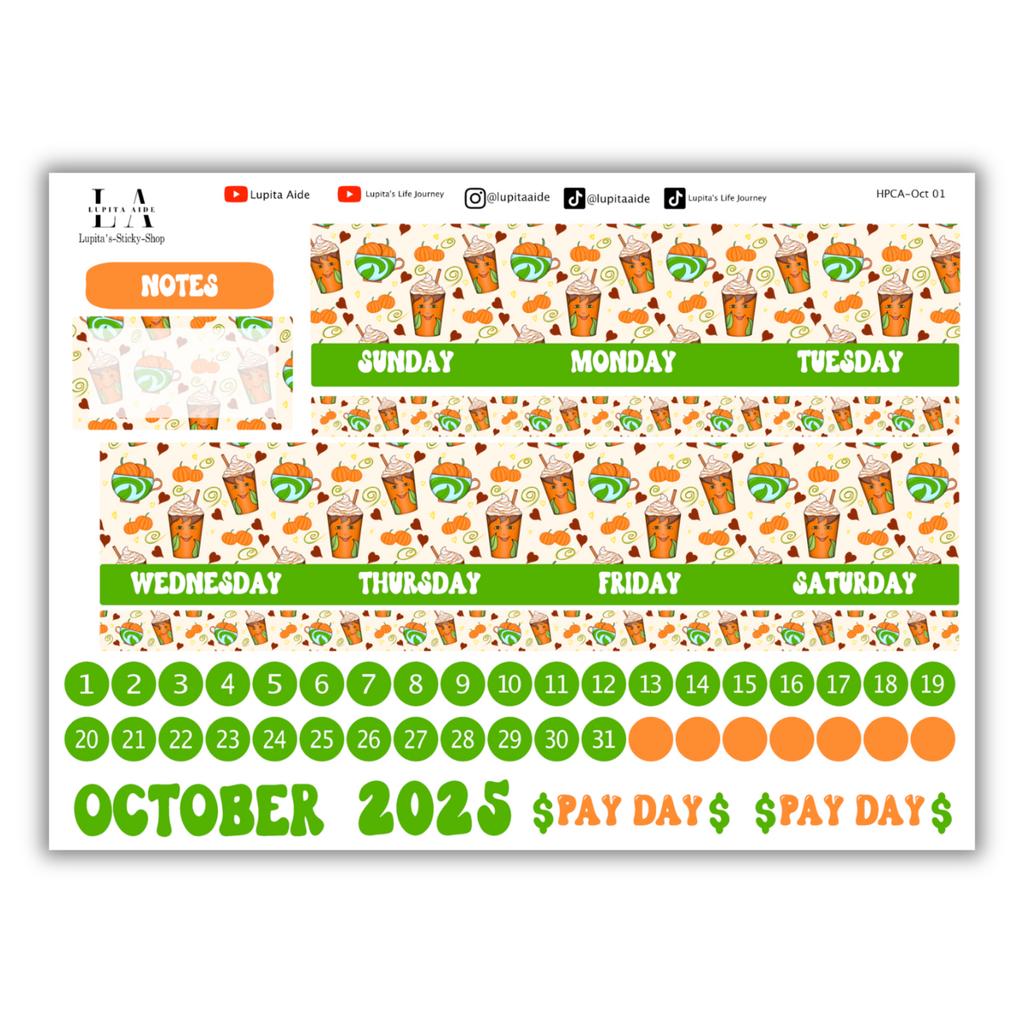 Pumpkin Spice - Happy Planner Calendar Kit October