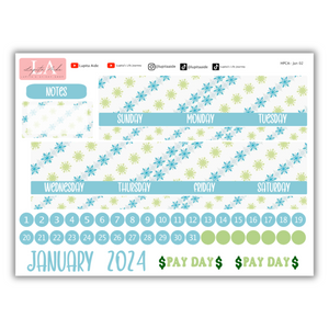 Snow Flakes - Calendar Kit (Happy Planner) January