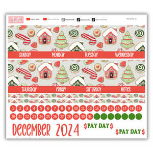 Gingerbread Land - Calendar Kit Erin Condren Planner / December