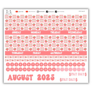 Strawberry - Calendar Kit Erin Condren Planner / August 2025