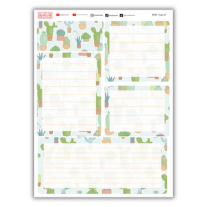 Succulent Garden - Erin Condren Dash Board Kit August 2024