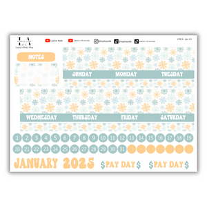 Snowflake Season - Happy Planner Calendar Kit January 2025