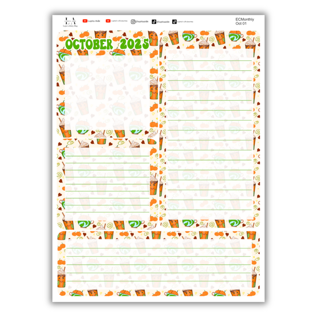 Pumpkin Spice - Erin Condren Monthly Planner October