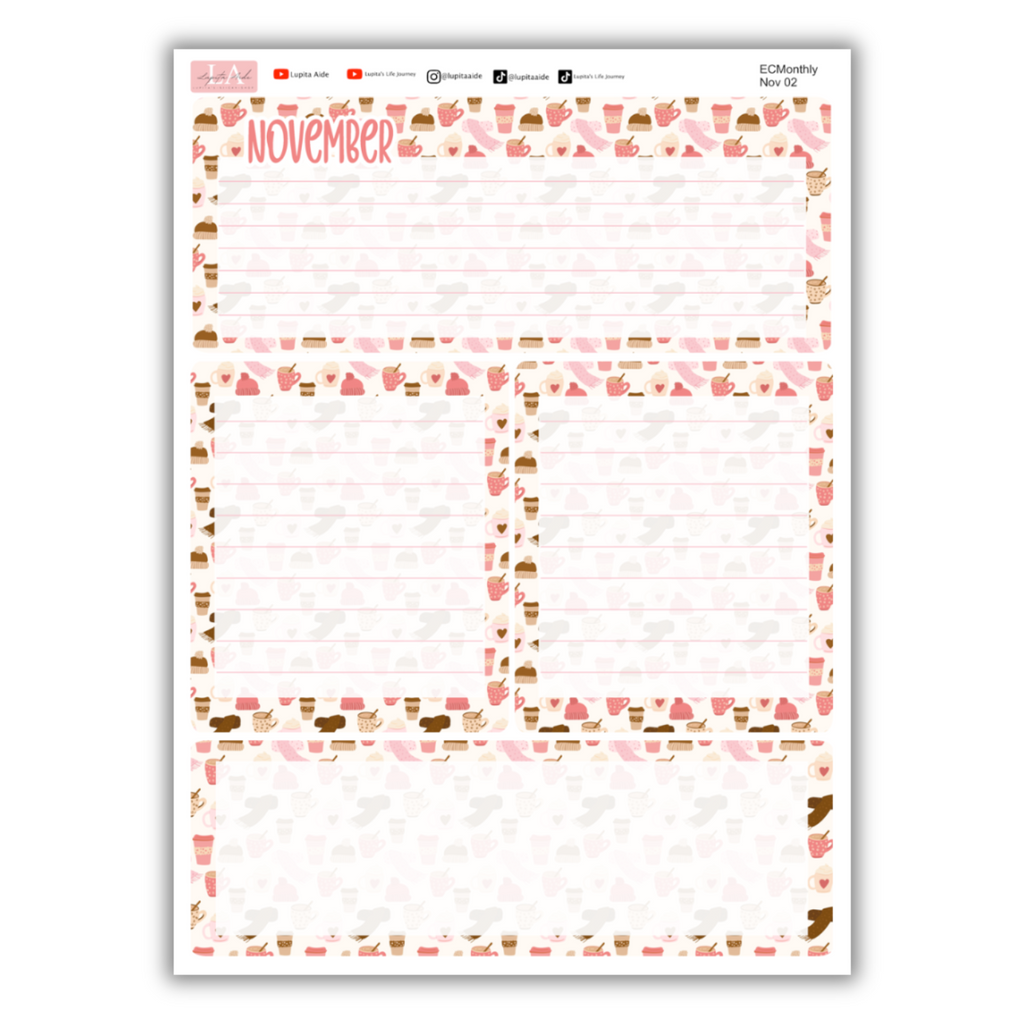 Warm Holiday Season - Erin Condren Monthly Planner November