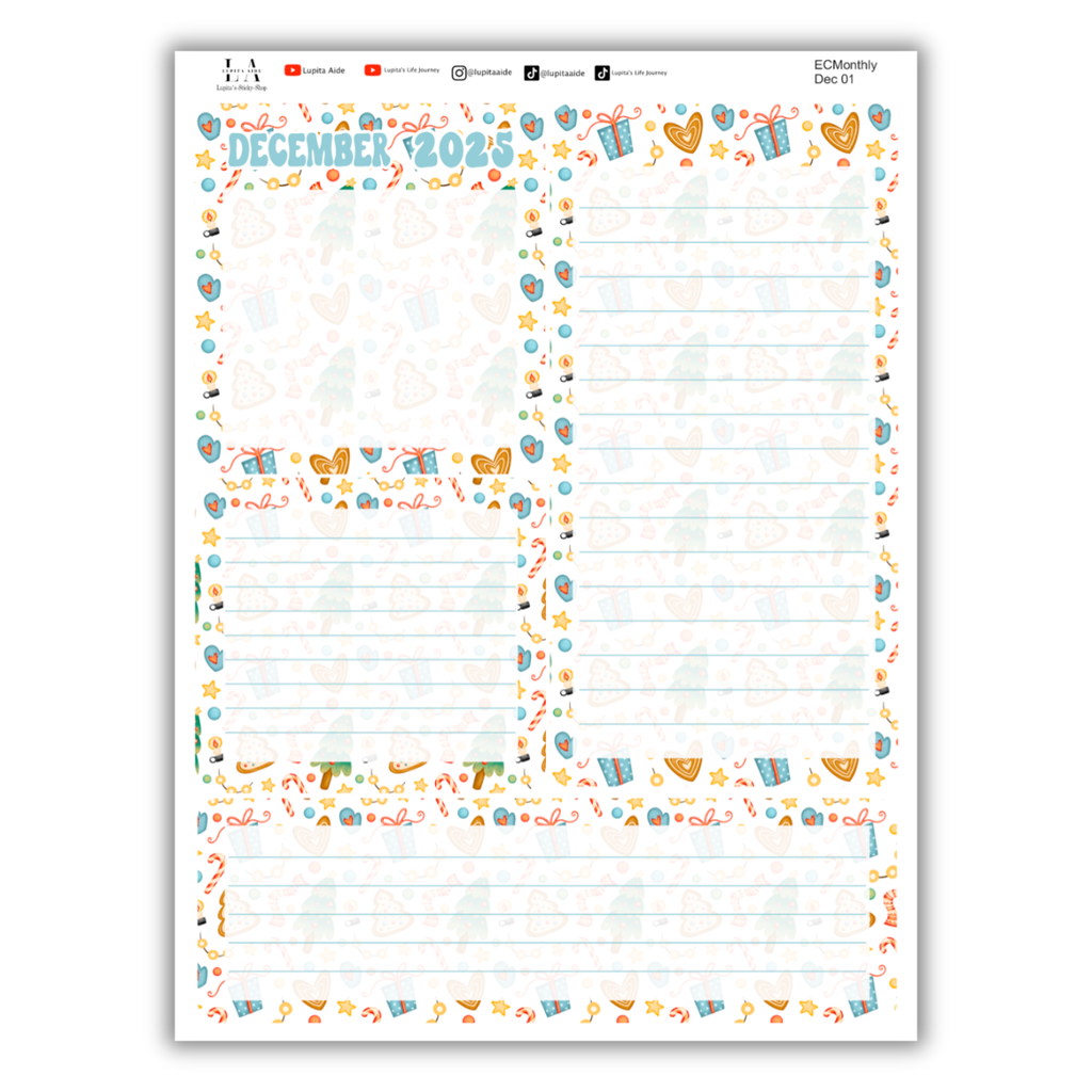Christmas Spirit - Erin Condren Monthly Planner December