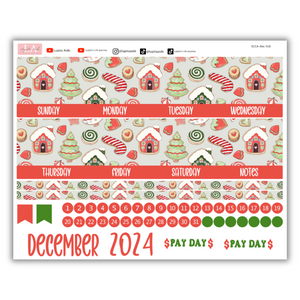 Gingerbread Land - Calendar Kit Erin Condren Planner / December