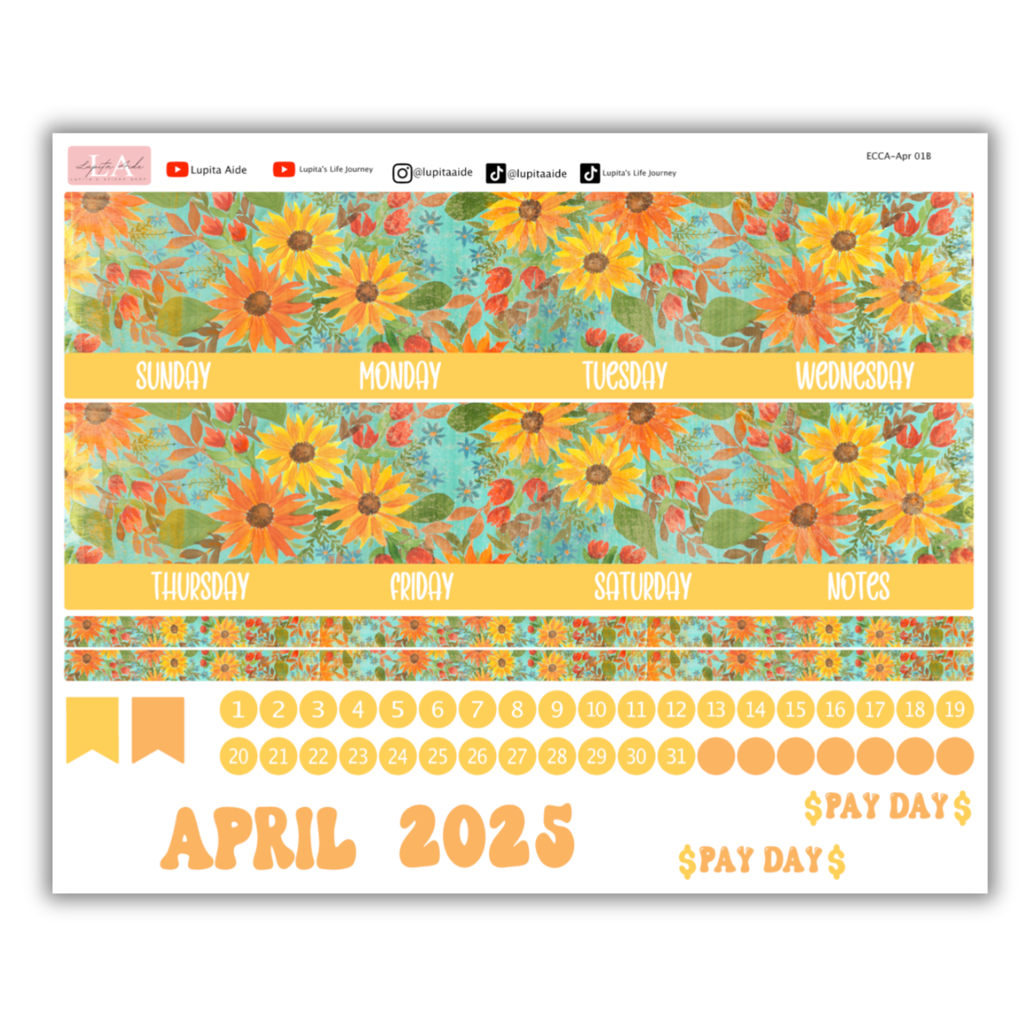 12 Month Erin Condren January-December 2025 Calendar Kits 8.5 x 11