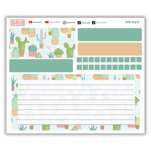 Succulent Garden - Erin Condren Dash Board Kit August 2024