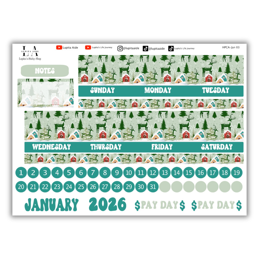 Winter - Happy Planner Calendar Kit January