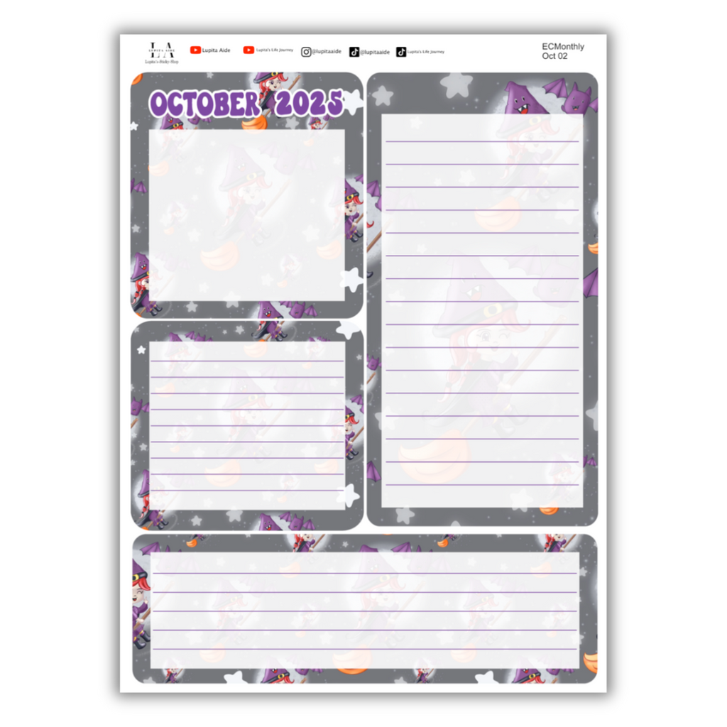 Witchy Witch - Erin Condren Monthly Planner October