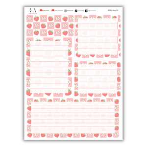 Strawberry - Erin Condren Life Planner Dash Board Kit August