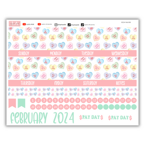 Heart Candy - Calendar Kit Erin Condren Planner / February