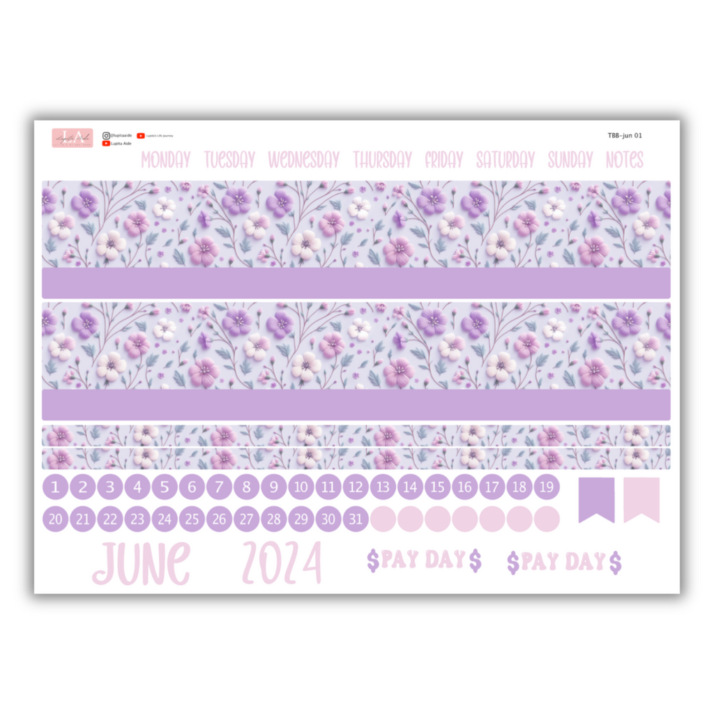 Lilac Bloom - The Budget Mom BBP Book Planner June
