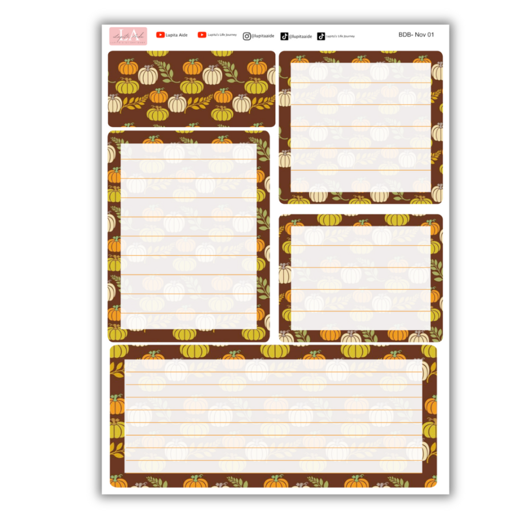 Fall-In Pumpkins - Erin Condren Dash Board Kit November 2024