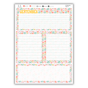 Floral - Erin Condren Monthly Planner September