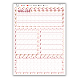 Mushroom - Erin Condren Monthly Planner August