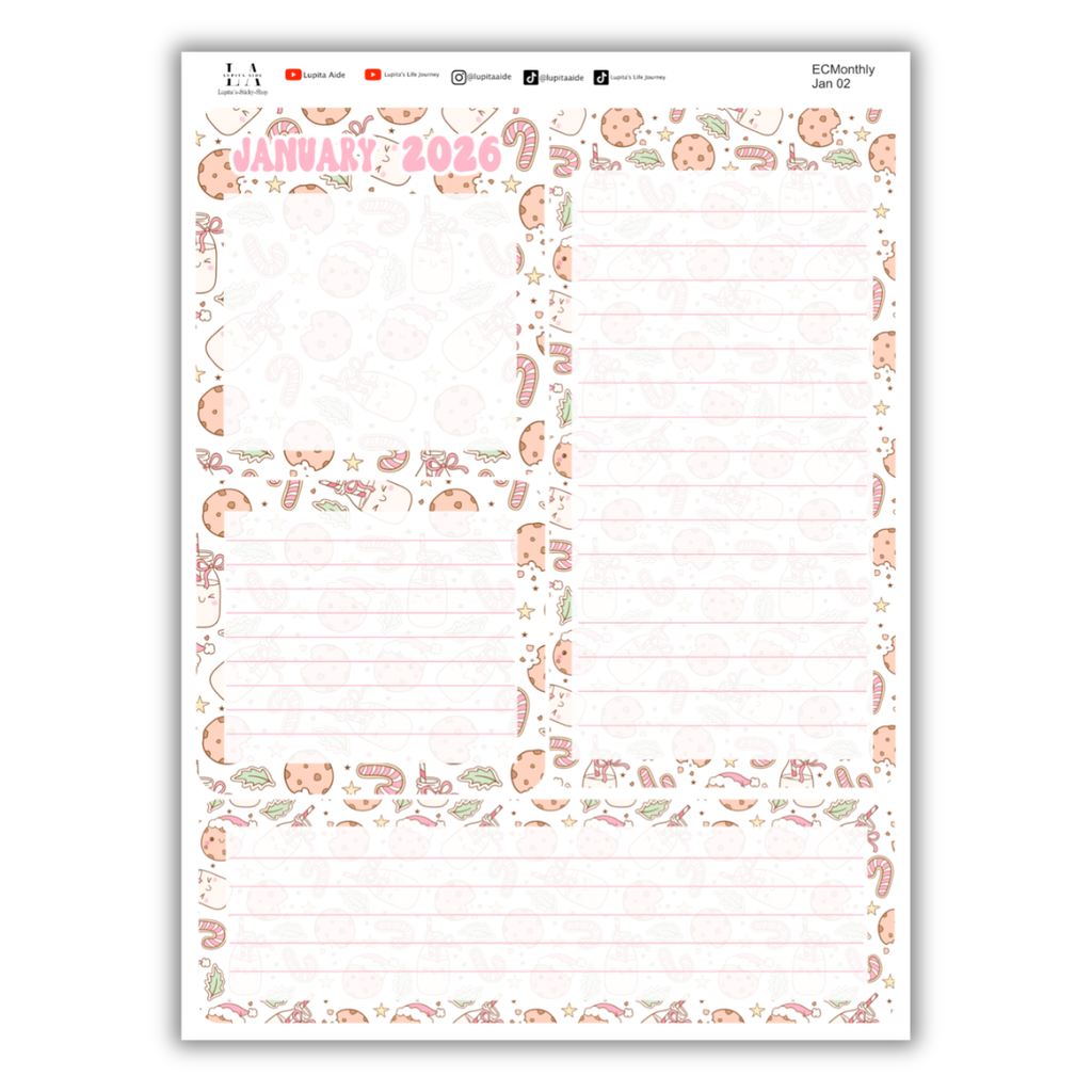 Milk & Cookies - Erin Condren Monthly Planner January