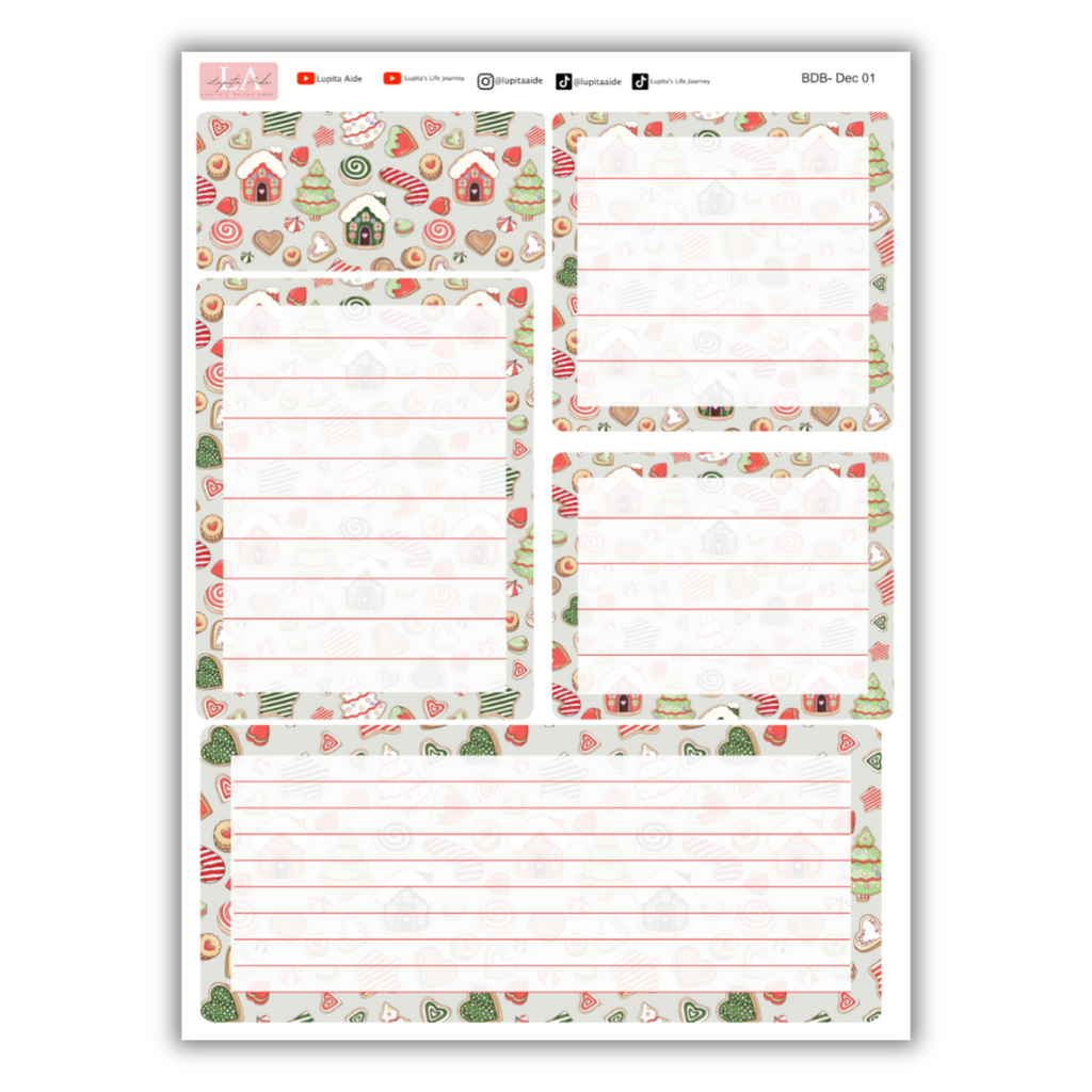 Gingerbread Land - Erin Condren Dash Board Kit December 2024