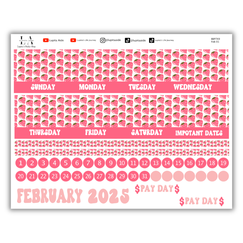 Strawberry - The Budget Mom BBP Book Planner February 2025