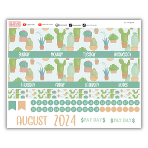 Succulent Garden - Calendar Kit Erin Condren Planner / August