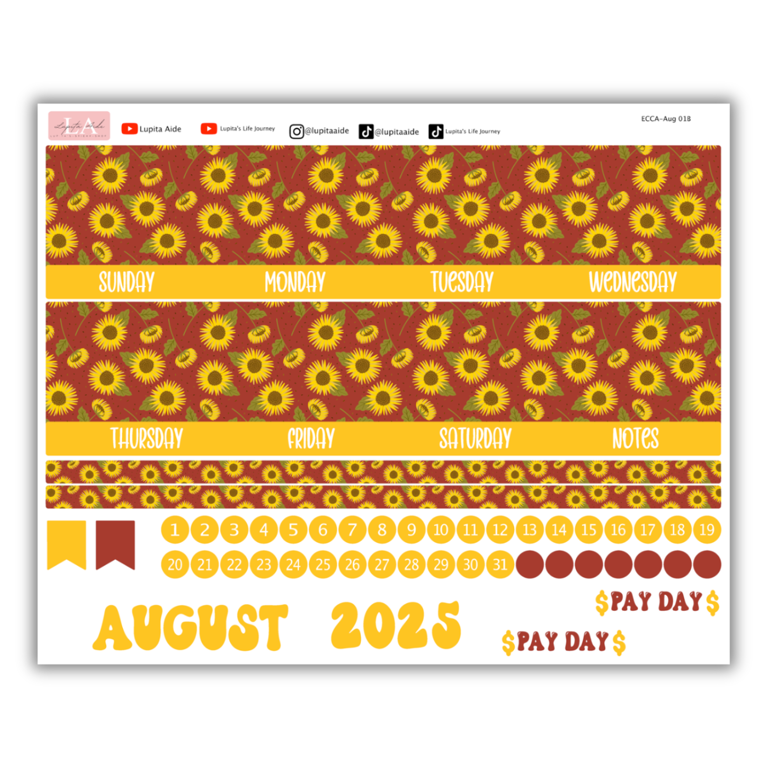 12 Month Erin Condren January-December 2025 Calendar Kits 8.5 x 11