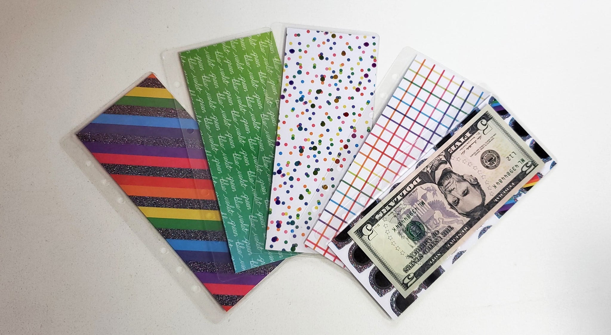 Rainbow Cash Envelopes (hole Punched only)