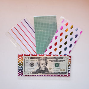 Rainbow Cash Envelopes (hole-punched)