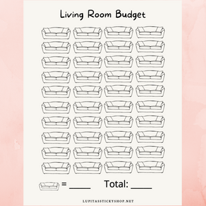 Living Room Savings Tracker Sticker