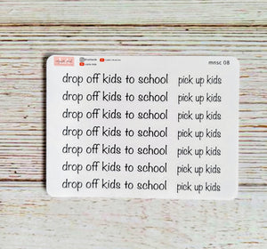 drop off kids to school / pick up kids - Script